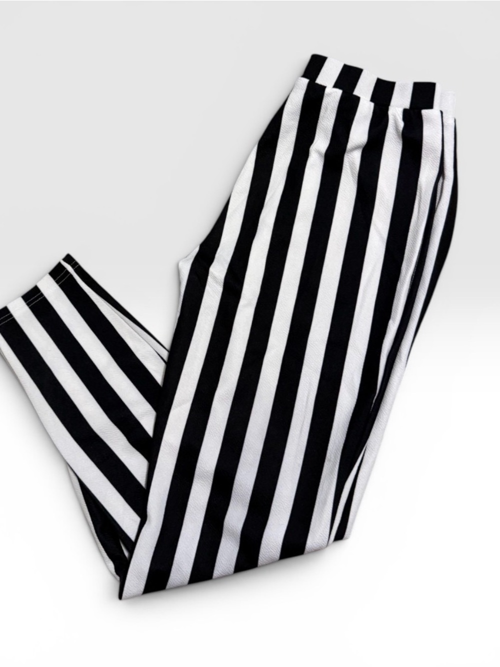 Black & White Vertical Stripe Pants - Picture 2 of 3